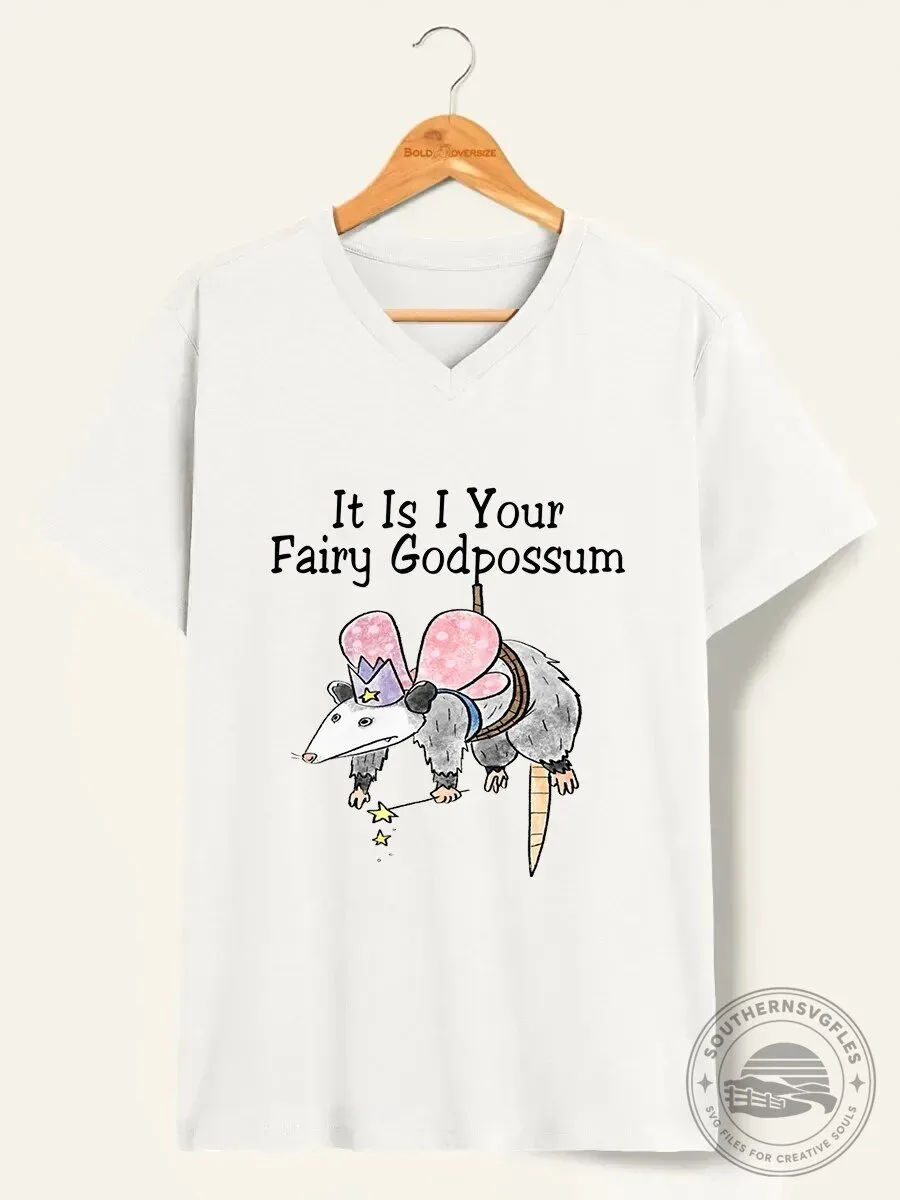 Fairy Godpossum Cute Opossum Funny Animal Lover V-Neck T-Shirt