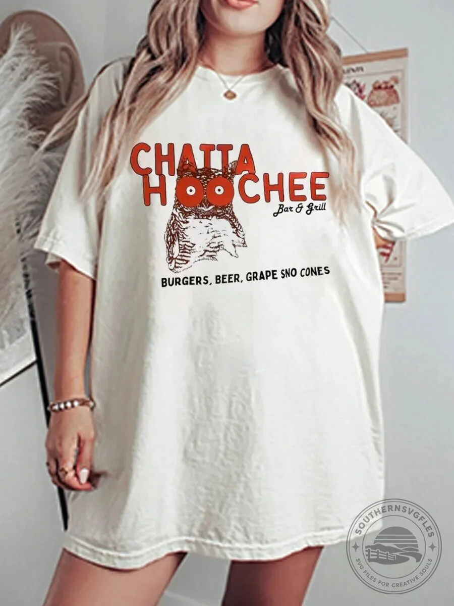 Chattahoochee Bar and Grill Owl Vintage Graphic T-Shirt