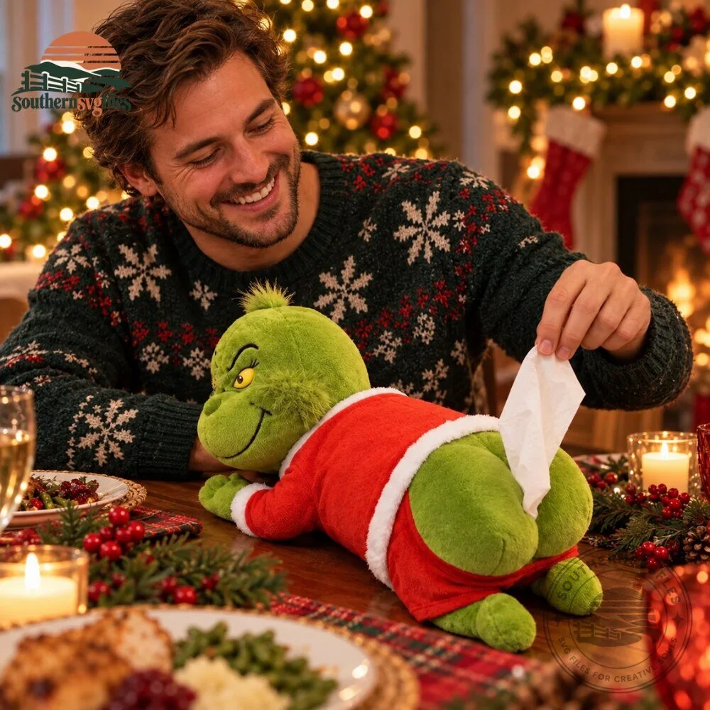 Funny Green Grinch Butt Plush Tissue Box Holder - Christmas Gag Gift 8 Funny Green Grinch Butt Plush Tissue Box Holder - Christmas Gag Gift