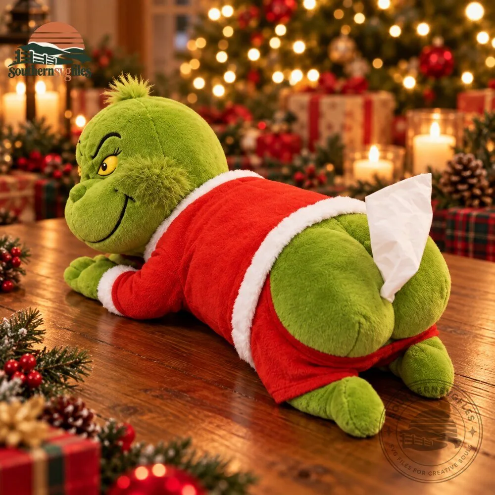 Funny Green Grinch Butt Plush Tissue Box Holder - Christmas Gag Gift 10 Funny Green Grinch Butt Plush Tissue Box Holder - Christmas Gag Gift