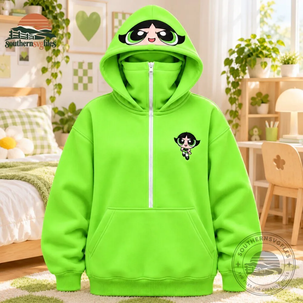 Powerpuff Girls Character Zip Hoodie with Mask 7 Powerpuff Girls Character Zip Hoodie with Mask premium breathable shirt and sports jersey for men and women streetwear style