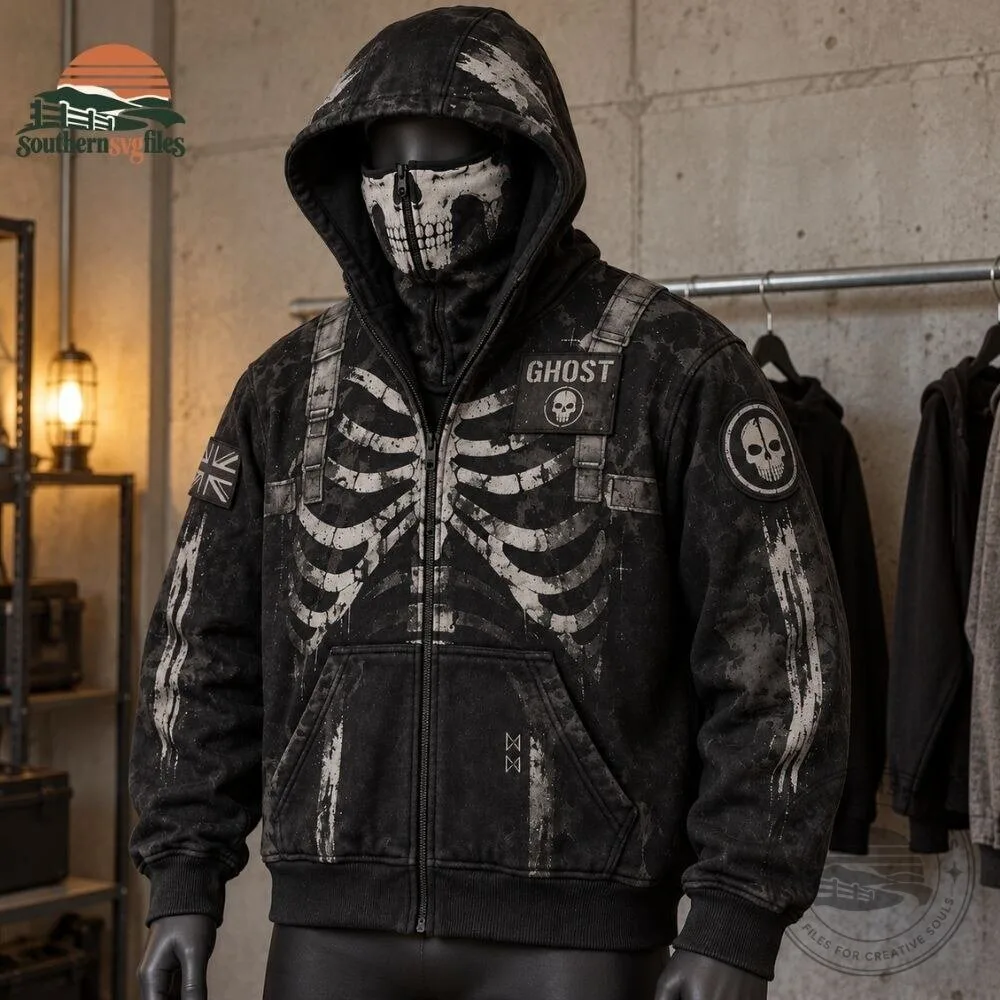 H&M Call of Duty Ghost Skull Zip Mask Hoodie 9 H&M Call of Duty Ghost Skull Zip Mask Hoodie
