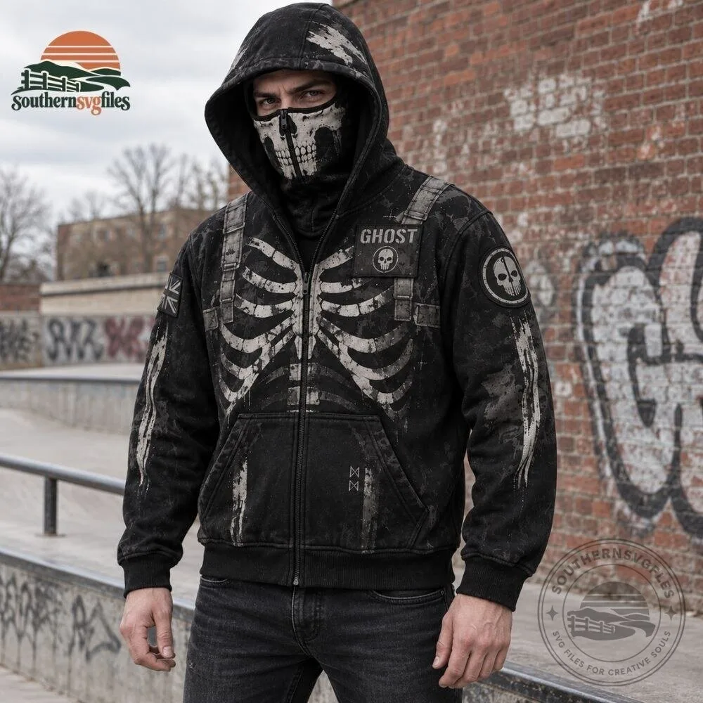 H&M Call of Duty Ghost Skull Zip Mask Hoodie 11 H&M Call of Duty Ghost Skull Zip Mask Hoodie