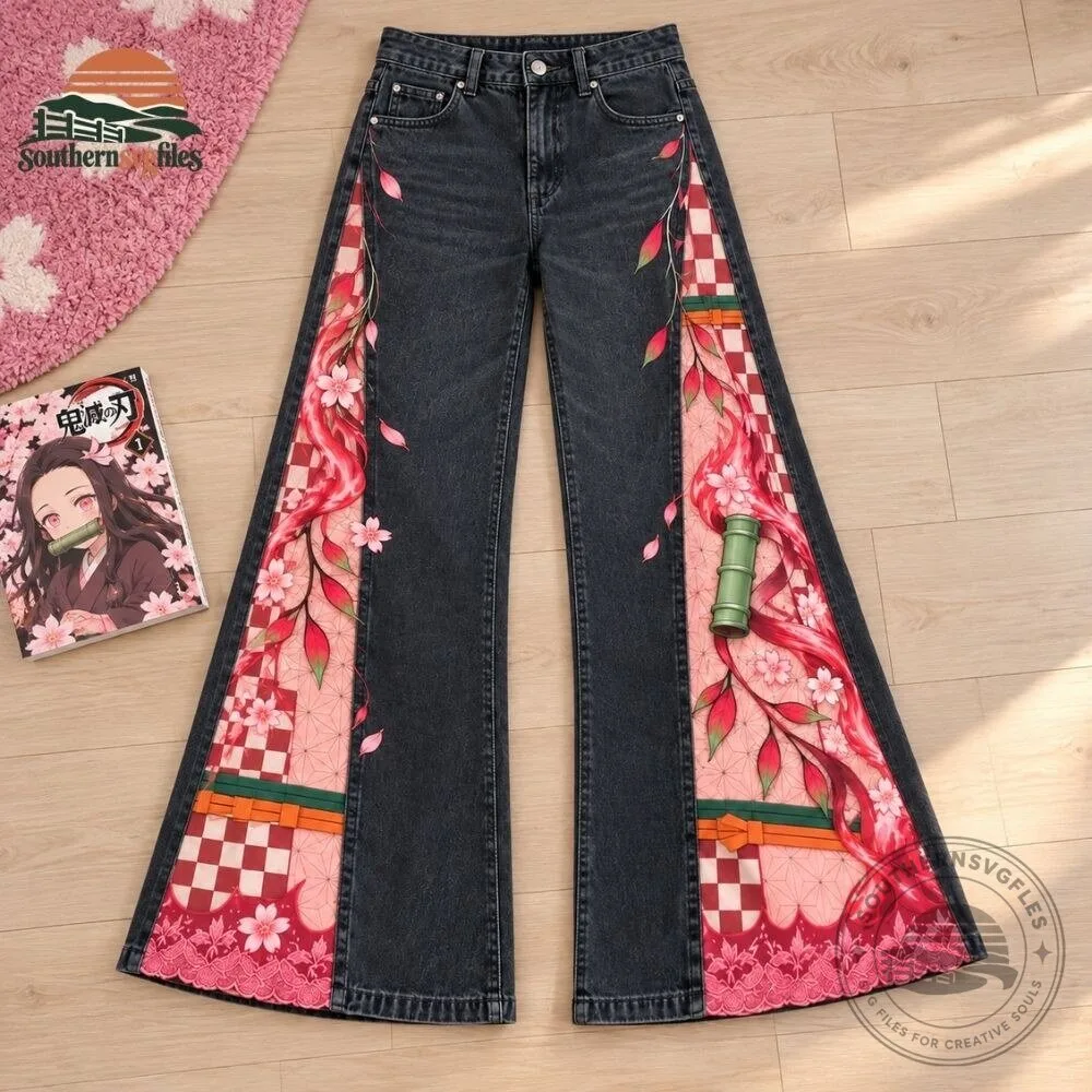 H&M Demon Slayer Nezuko Swing Jeans 9 H&M Demon Slayer Nezuko Swing Jeans