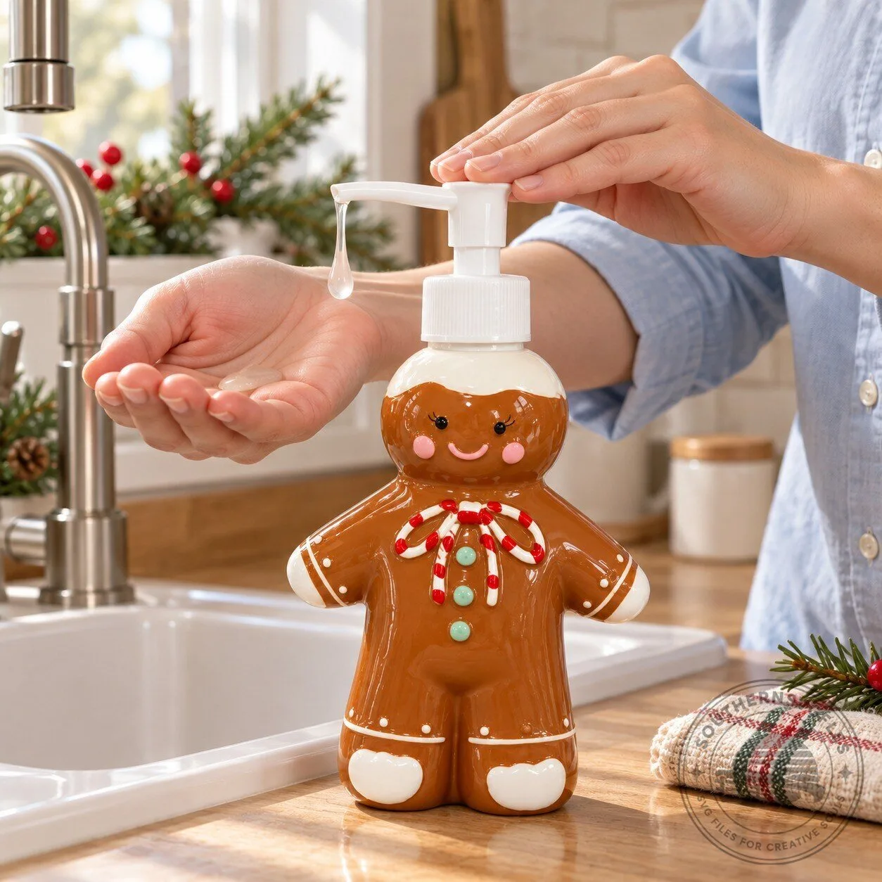 Gingerbread Cute Christmas Soap Pump 9 Gingerbread Cute Christmas Soap Pump