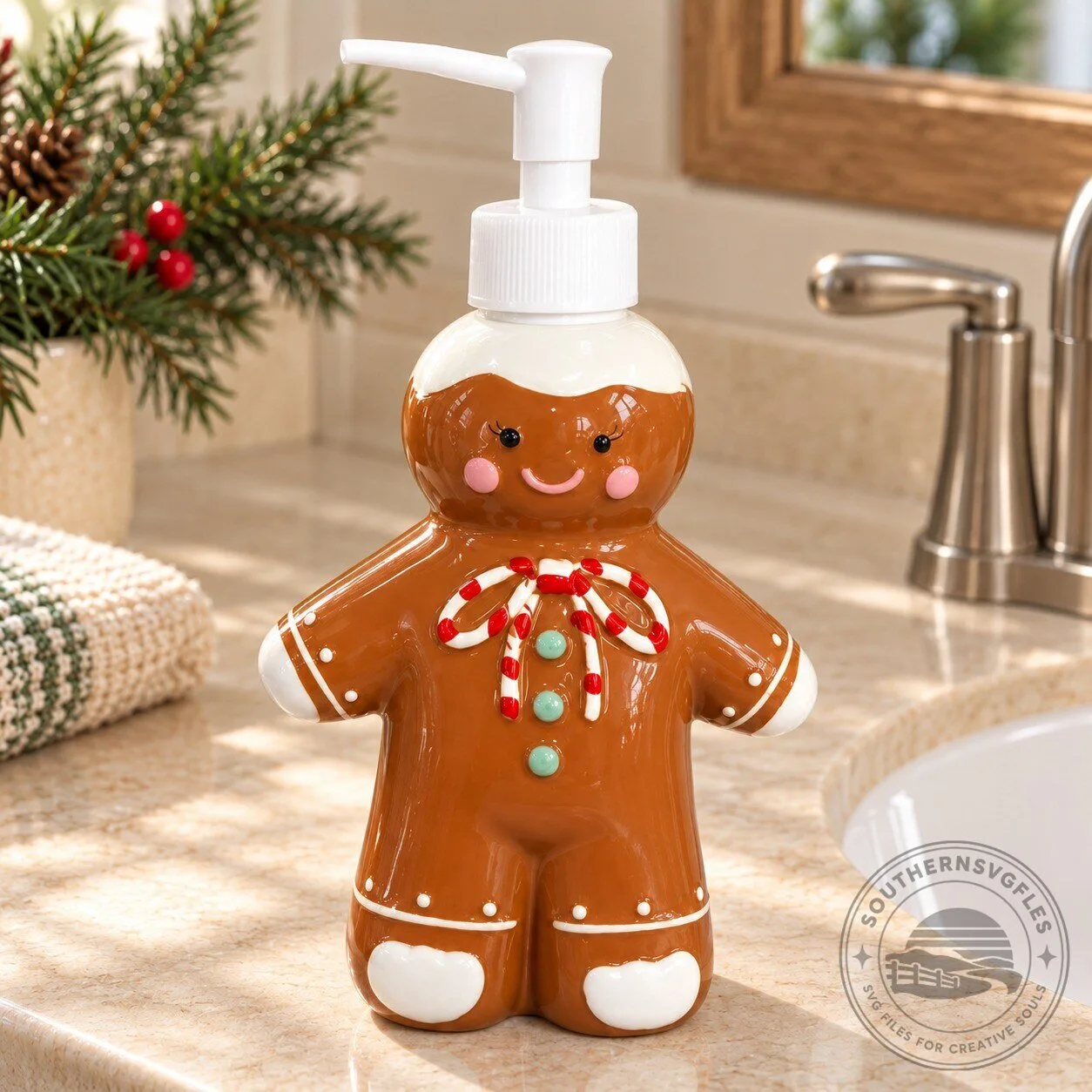 Gingerbread Cute Christmas Soap Pump 10 Gingerbread Cute Christmas Soap Pump