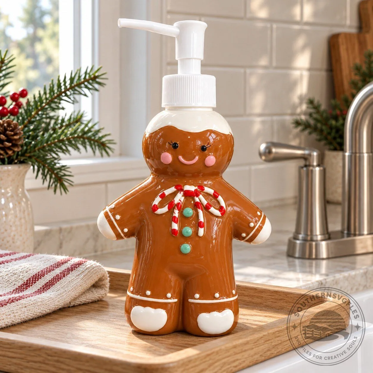 Gingerbread Cute Christmas Soap Pump 11 Gingerbread Cute Christmas Soap Pump