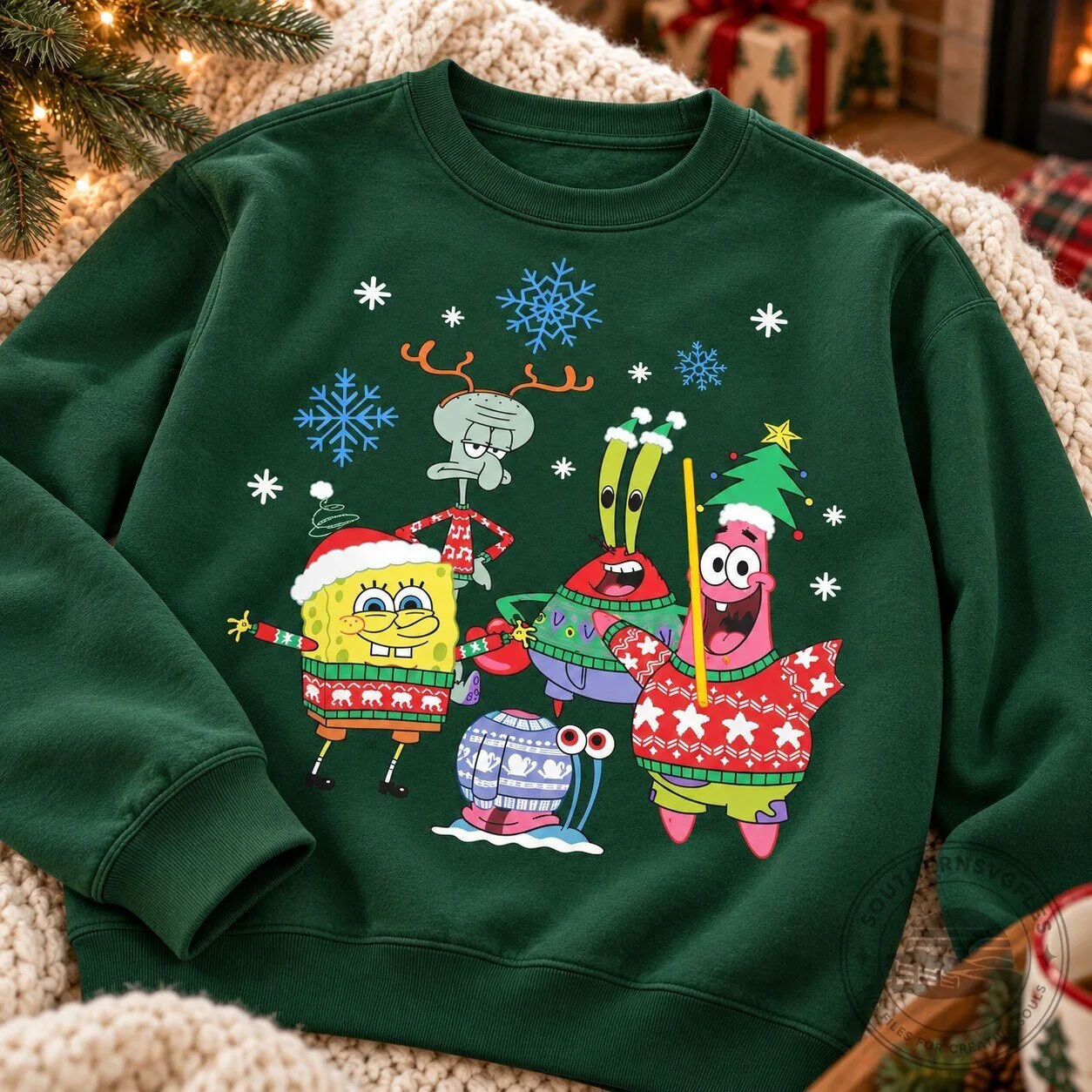 SpongeBob SquarePants & Friends Christmas Holiday Sweater 7 SpongeBob SquarePants & Friends Christmas Holiday Sweater