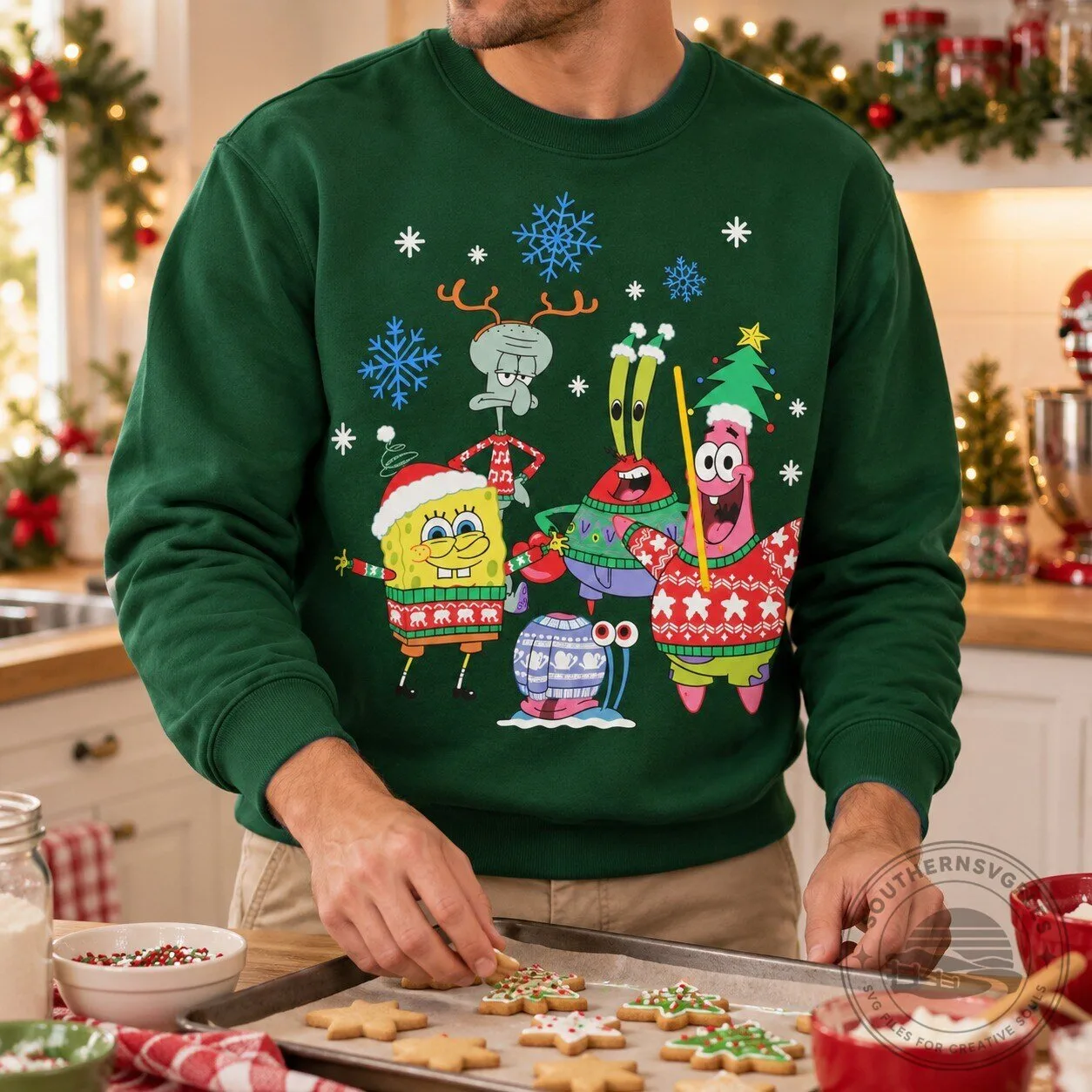 SpongeBob SquarePants & Friends Christmas Holiday Sweater 8 SpongeBob SquarePants & Friends Christmas Holiday Sweater