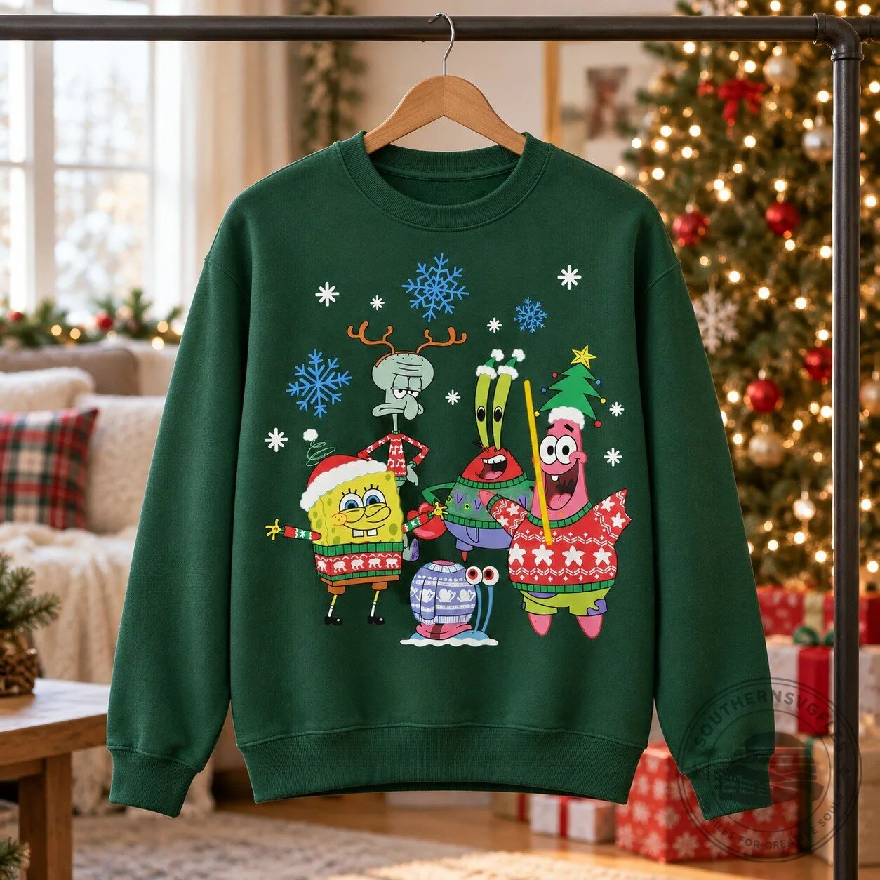 SpongeBob SquarePants & Friends Christmas Holiday Sweater 9 SpongeBob SquarePants & Friends Christmas Holiday Sweater